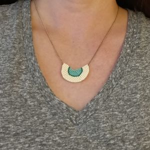 Noonday Necklace Gold Chain, Turquoise Beads